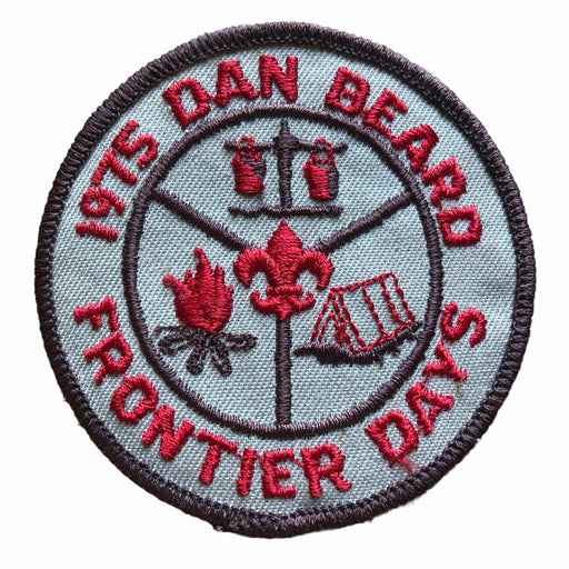 Boy Scouts BSA Dan Beard Patch Insignia 1975 Frontier Days Khaki Brown Red 1