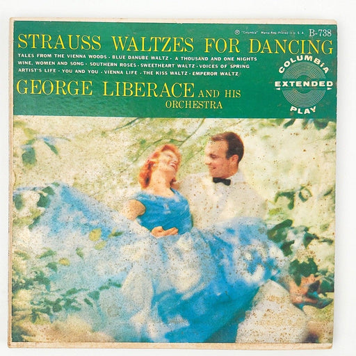 George Liberace Strauss Waltzes For Dancing Record 45 RPM 3x EP Columbia 1955 1