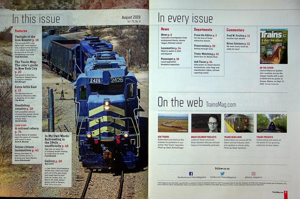 Trains Railroading Magazine August 2019 Vol 79 No 8 A Short Line Reborn