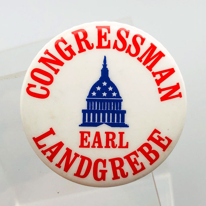 Earl Landgrebe Button 1.5" Pinback US Congressman Nixon Defender Watergate 5