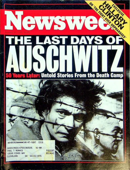 Newsweek Magazine January 16 1995 Last Days Of Auschwitz Stories Hilary Clinton