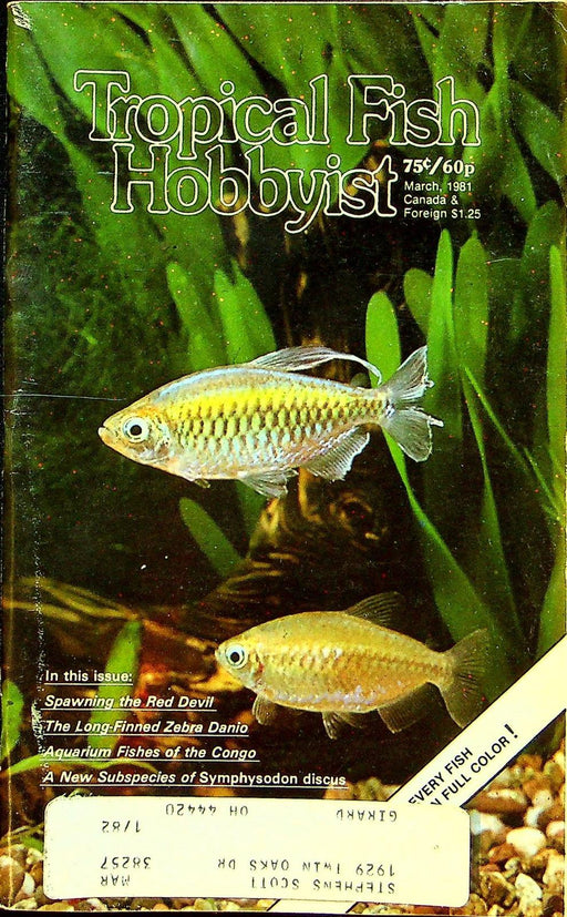 Tropical Fish Hobbyist Magazine March 1981 Vol XXIX No 7 Spawning the Red Devil 1