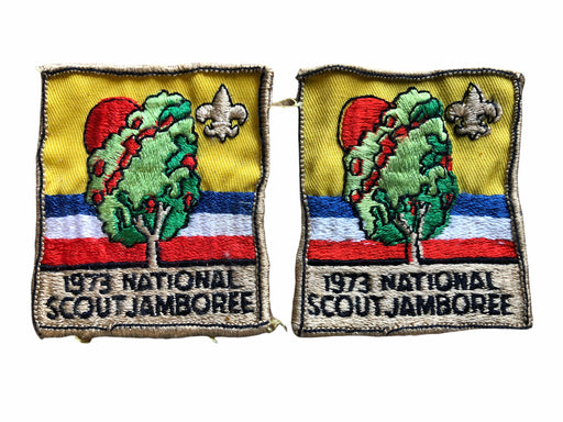 Lot of 2 Vintage Boy Scouts BSA 1973 National Scout Jamboree Pocket Patch 2.5" 1