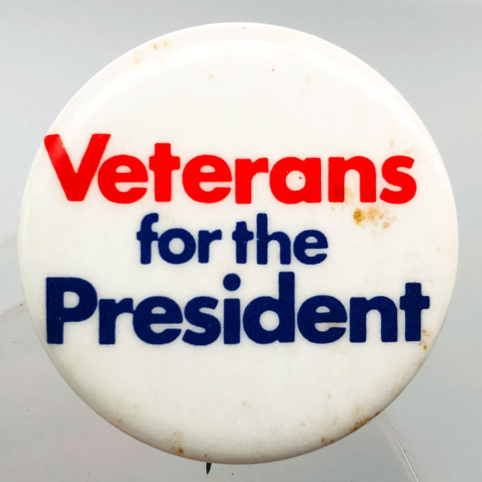 Veterans For The President Button Pin 1.25" Campaign Political Columbia Ad NYC 2