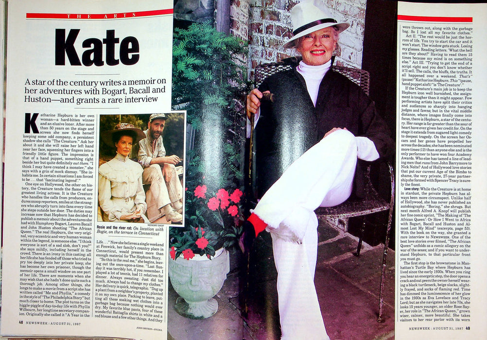 Newsweek Magazine August 31 1987 Katharine Hepburn Movie Star Actress Memoir