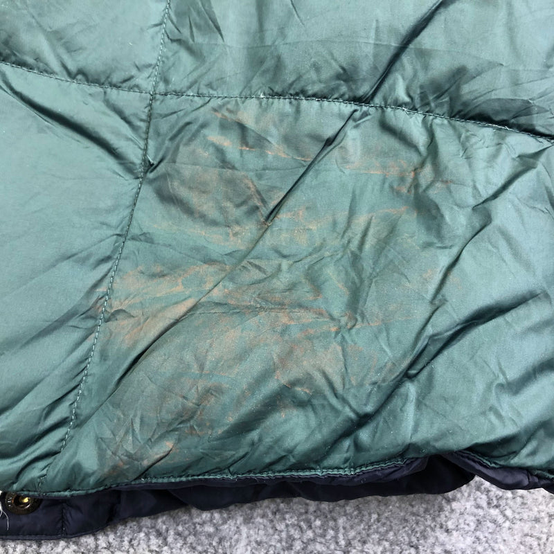 Puffer Vest Mens Large Reverseable Green Blue Pockets Branded Selman and Company