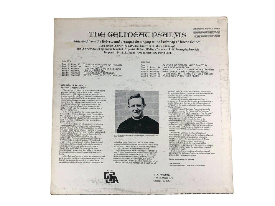 Joseph Gelineau The Gelineau Psalms Record 33 RPM LP M/S-122 G.I.A. Records 1954 3