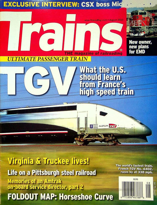 Trains Railroading Magazine August 2010 Vol 70 No 8 U.S. Learns From France