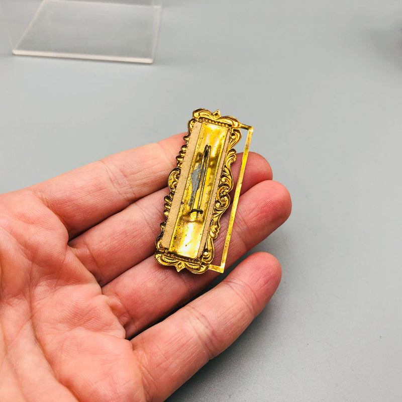 Ribbon Holder Pin Badge Vintage ID Name Tag Button Metal Delegate Brooch Pinback