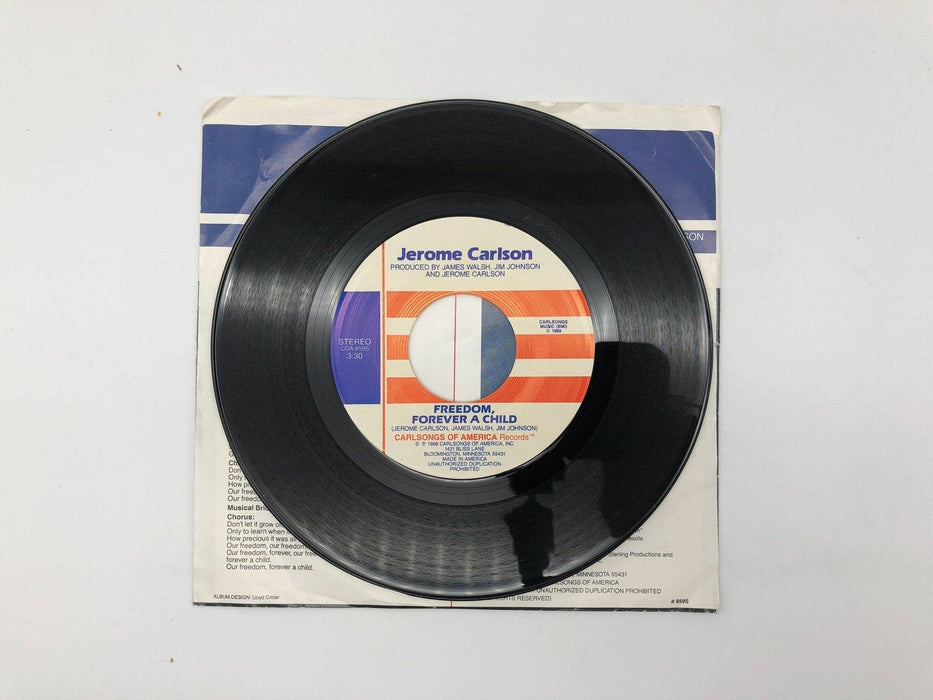 Jerome Carlson Freedom, Forever A Child Record 45 Single COA-859S Carlsongs 1988 4