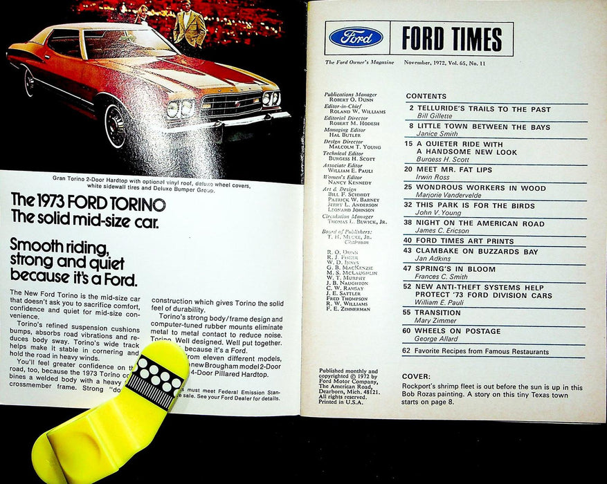 Ford Times Magazine November 1972 New Anti-Theft System Clambake On Buzzards Bay