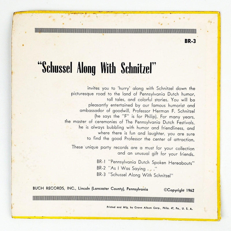 Professor Schnitzel Schussel With Schnitzel Pennsylvania Dutch Comedy 1962 2