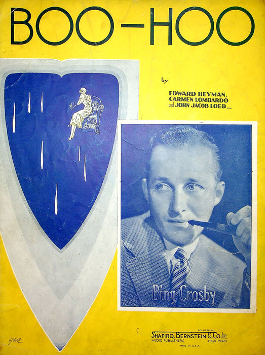 Sheet Music Boo-Hoo Bing Crosby Edward Hayman Carmen Lombardo John Jacob 1937 1
