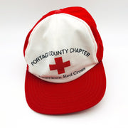 Vintage American Red Cross ARC Trucker Hat Cap Snapback Portage County Ohio 2 3