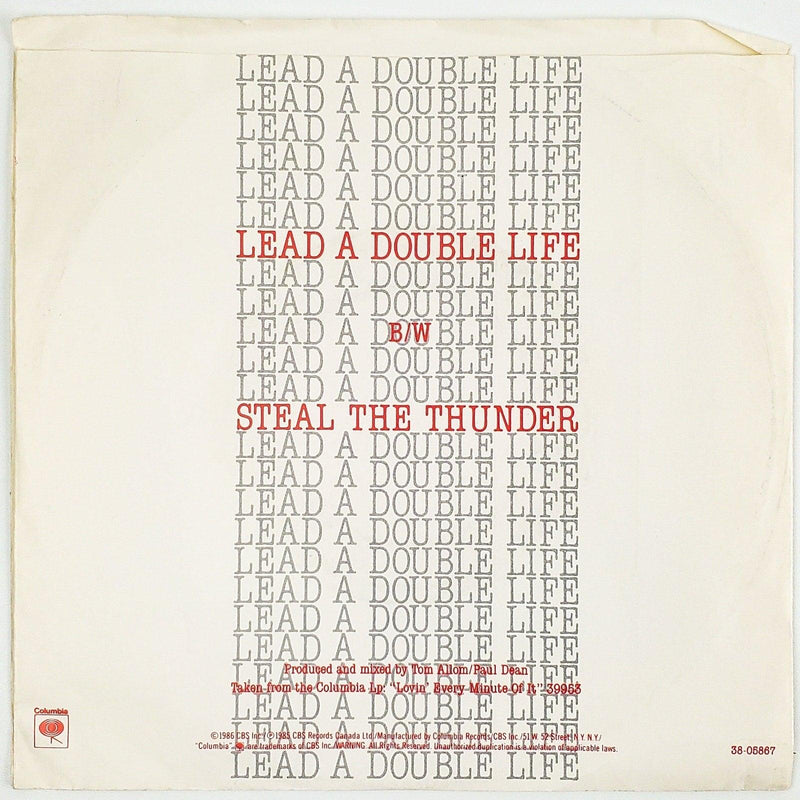 Loverboy Lead A Double Life Record 45 RPM Single 38-05867 Columbia 1986 2