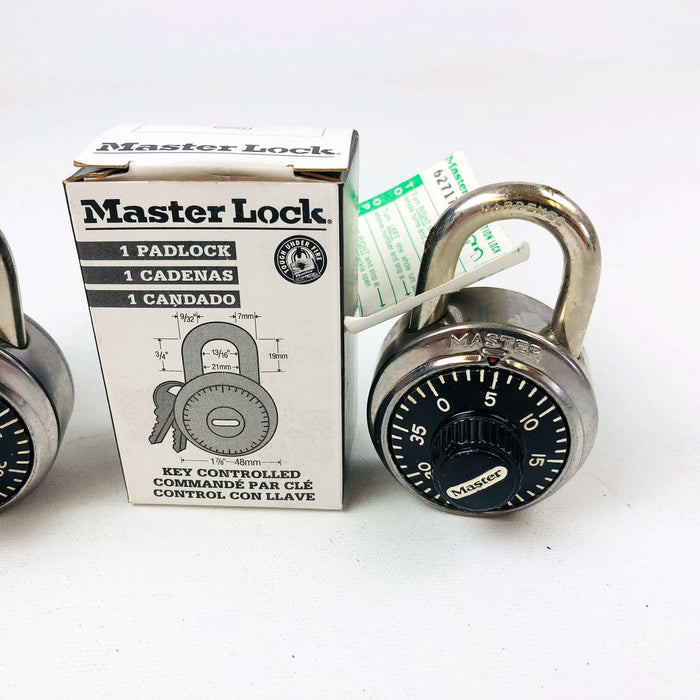 2ct Master Key Controlled Combination Lock Padlock No 1525 1.25" Hasp New NOS 3