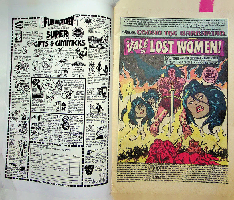 Conan The Barbarian Magazine November 1979 Vol 1 No 104 The Vale of Lost Women