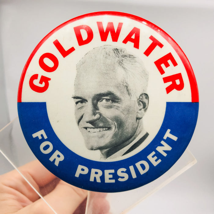 Barry Goldwater For President Button Pin 3.25" Political Campaign Union Made 5