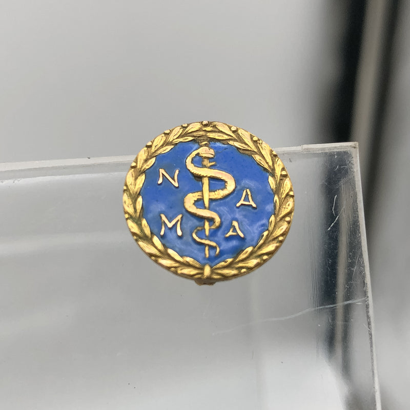 Vintage Nuclear Medicine Advanced Association NMAA Pin Pinback 10K Snake Sword