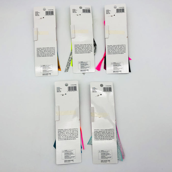 5-Pack Scunci Pop It In Your Pony Ponytail Ribbons No Slip Grip Colorful 53551P