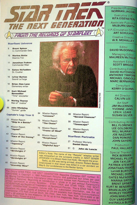 Star Trek Next Generation Magazine 1993 25th Anniversary Issue 6th Season 2