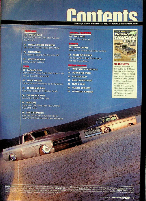 Classic Trucks Magazine January 2006 Vol 15 # 1 Bare Metal Beauties