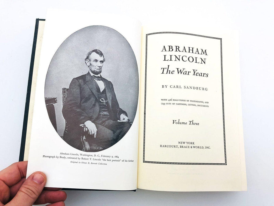 Abraham Lincoln Volume 3 Hardcover Carl Sandburg 1937 The War Years 17th Print 6