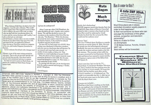 Ehmphasis Erica Ehm Quarterly Fanzine 1994 Vol 6 # 39 Parody Fanzine 2