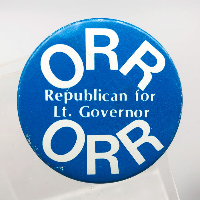 Orr Republican Lt. Governor Button Pin 1.5" Indiana Politician Rob Campaign Blue