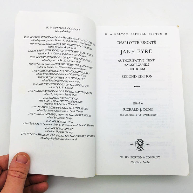 Charlotte Bronte Book Jane Eyre Paperback 1987 Norton Critical 2nd Edition 6