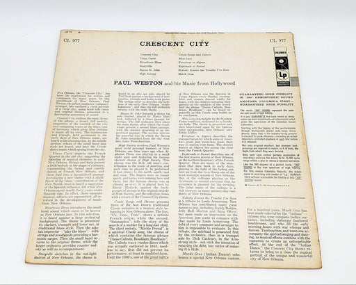 Paul Weston Crescent City Moods Of New Orleans LP Record Columbia 1957 CL 977 2