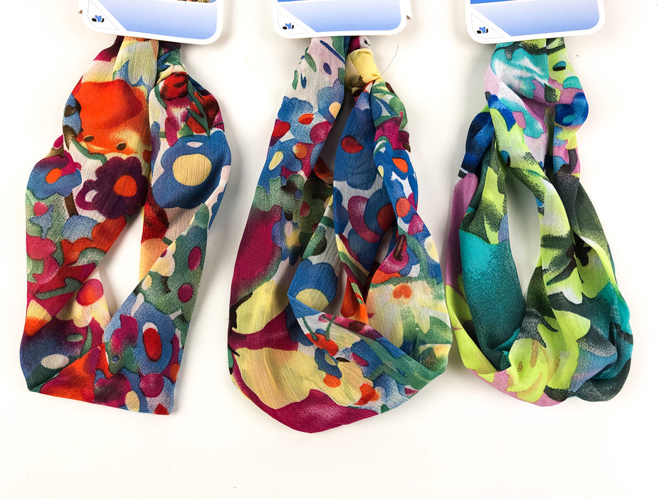 3-PK Scunci Headwrap Hair Wrap Fashion Floral Comfy Lightweight Summer 38792-A