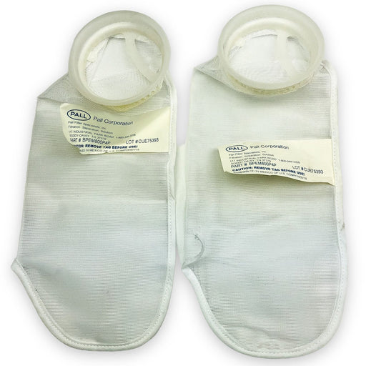 2pk Pond Filter Bag Sock 800 Micron Plastic Ring 3-5/8 x 14 In Mesh Polyester 1