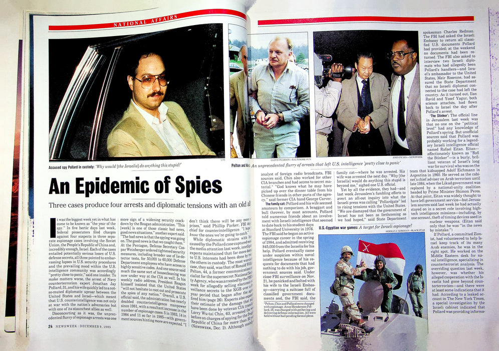 Newsweek Magazine December 9 1985 Spy Epidemic Espionage Jonathan Pollard Ravid 3