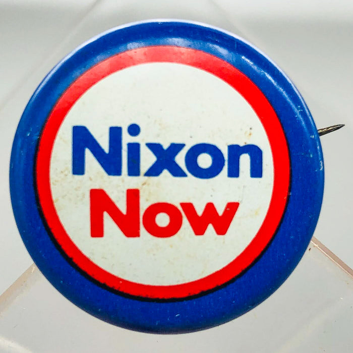 Richard Nixon Now Button Pin 1" Presidential Campaign Politics COADCO Vintage 20