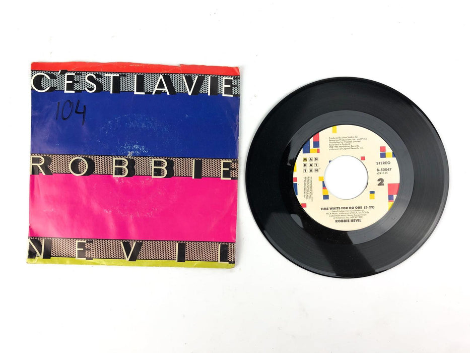 Robbie Nevil Time Waits for No One / C'Est La Vie 45 RPM 7" Single Record 1986 1