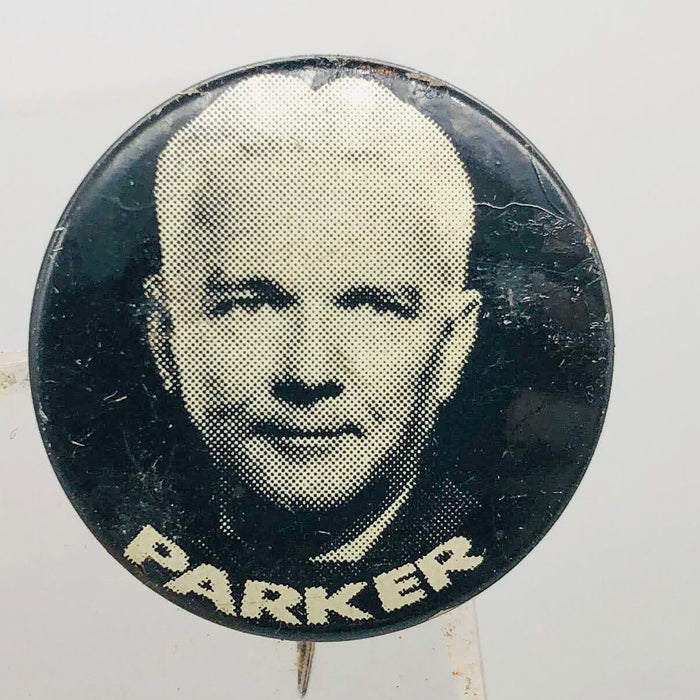 Parker Political Campaign Button Pin .875" Lithographers Union Label Vintage 1