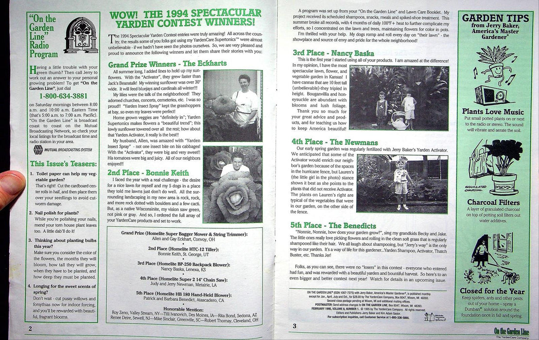 On The Garden Line Magazine February 1995 Pruning Practices, DIY Lattice Stand