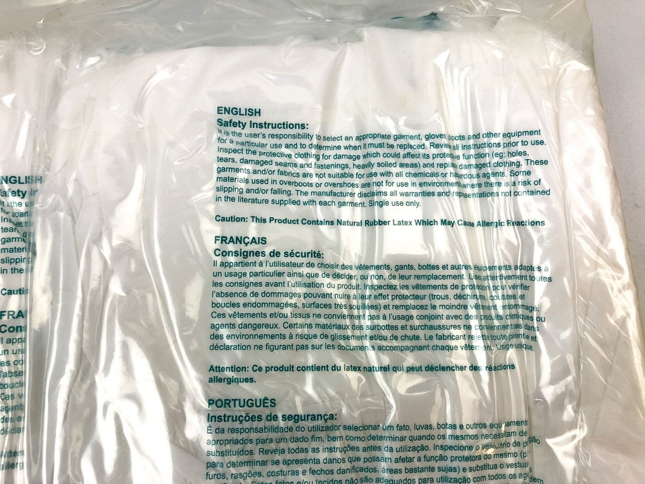 5pk White Disposable Coveralls Medium Hood Boots Bunny Suit Hazardous Materials 4