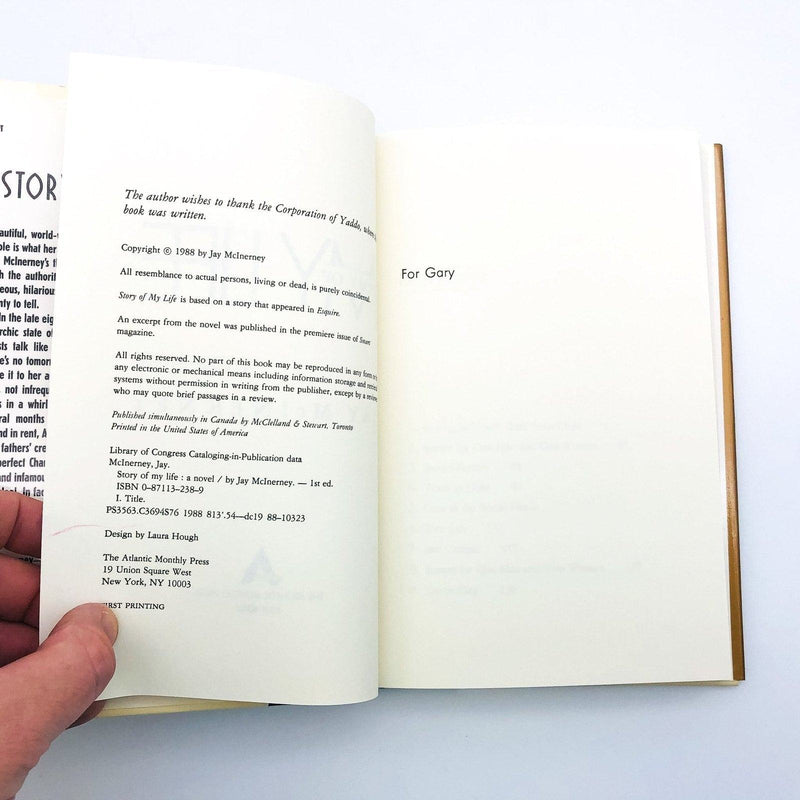 Story Of My Life Hardcover Jay McInerney 1988 Growing Up 1980s New York City 1 8