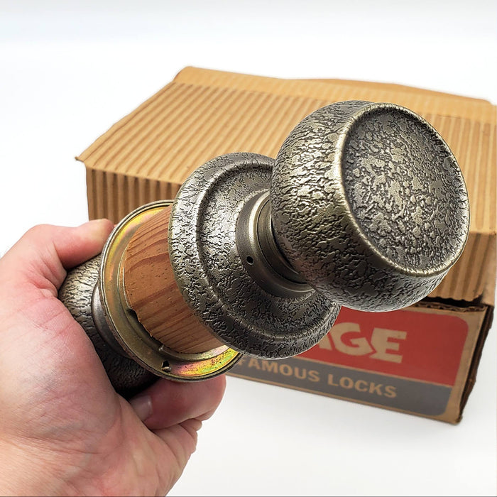 Vintage Schlage Door Knob Etched Brass Claremont D172 Non Turning No Latch