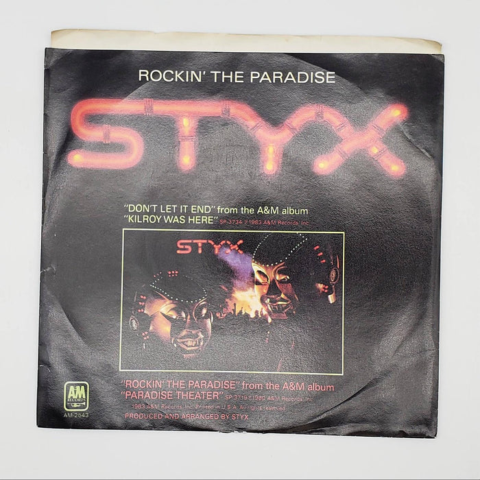 Styx Don't Let It End Single Record A&M 1983 AM-2543 -2 2