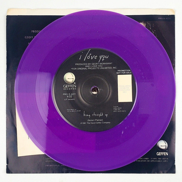 Hang Straight Up She's The One Record 33 RPM Single Geffen 1991 Promo, Purple 5