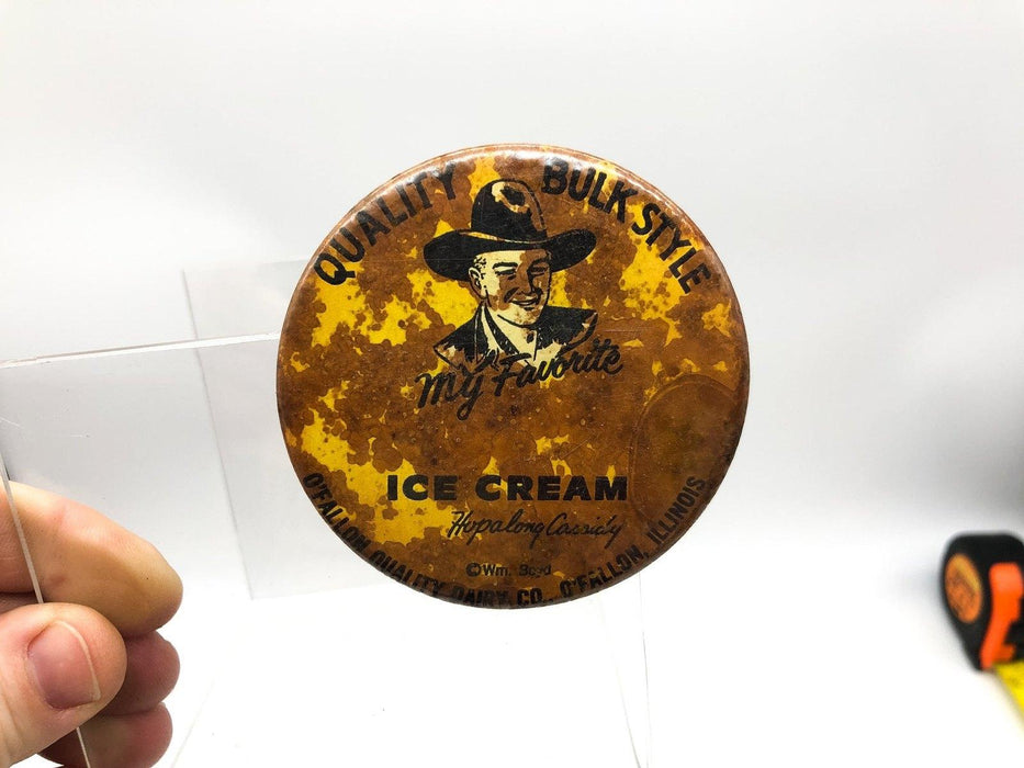 Hopalong Cassidy Pinback Button Quality Bulk Style Ice Cream O'Falion Dairy 2