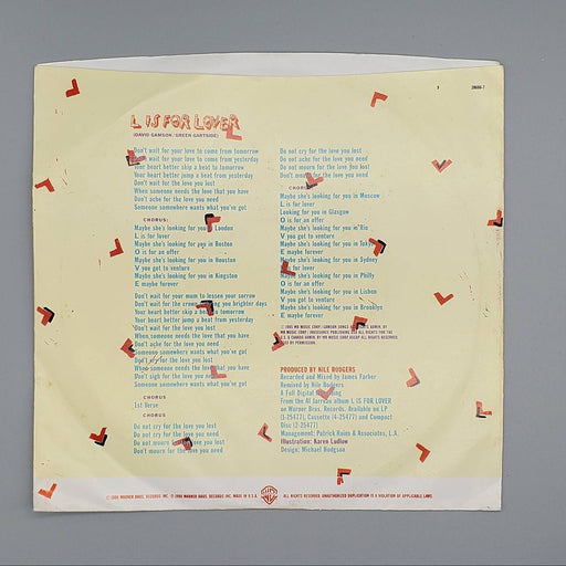 Al Jarreau L Is For Lover Single Record Warner Bros. 1986 7-28686 2