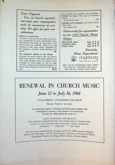 Journal of Church Music Magazine May 1968 Buying an Organ Way Back When Jackisch 2