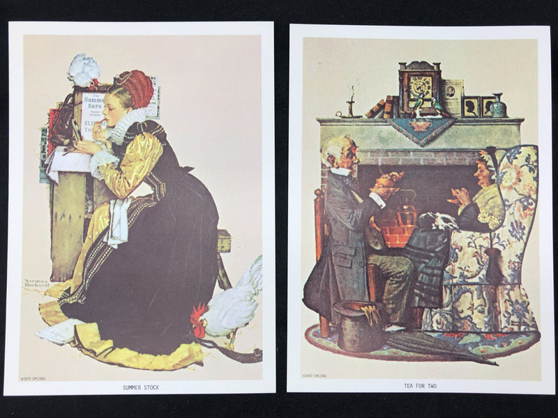 Norman Rockwell Lithograph Prints Summer Stock Tea for Two 5x7 Original Envelope