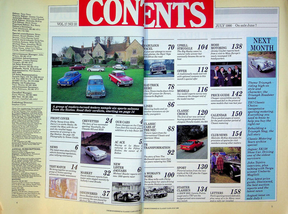 Thoroughbred & Classic Cars Magazine July 1990 Vol 17 No 10 Pat Moss On Healeys