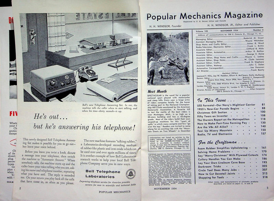 Popular Mechanics Magazine November 1954 US Navy USS Forrestal Carrier Ship