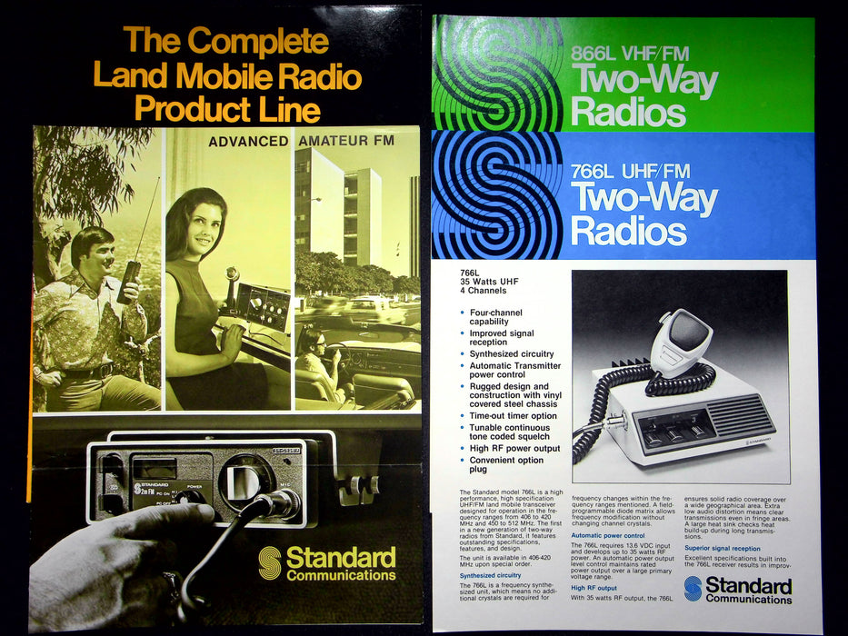 Standard Communications 2-Way Radio Brochures 766L, 790L & More Lot of 4